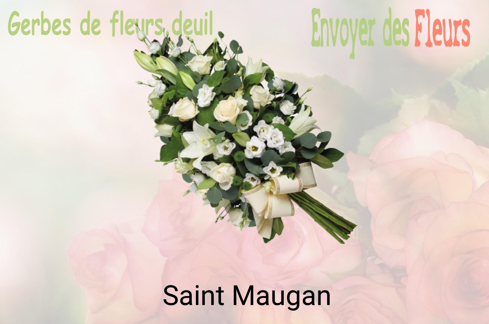 Gerbe de fleurs de deuil livrée à Saint-Maugan